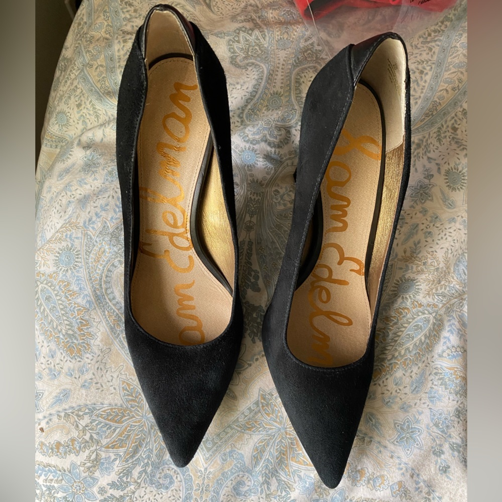 Sam Edelman Pumps suede 4.5 inch heel black - Picture 6 of 8